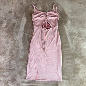 21 Saints Dress Pink Lined Mini Bodycon with Cutout